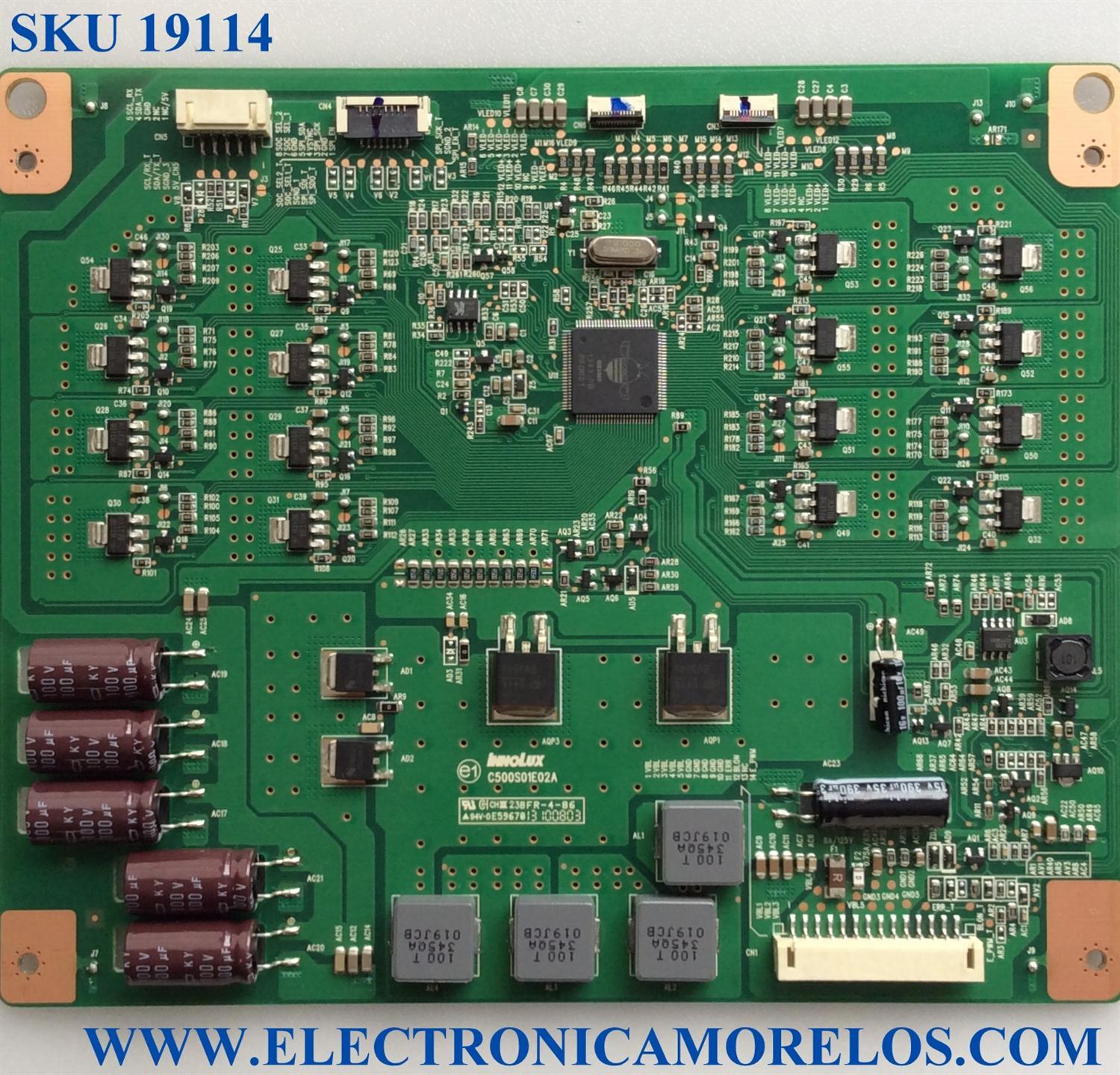 LED DRIVER / QUASAR C500S01E02A / C500S01E02A / E59670 / L500S102EB-C004 / PANEL'S V500DK2-KS1 REV.C5 / L500S102EB-C004 / MODELO SQ5001